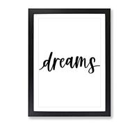Sweet Dream No.3 Typography Quote Framed Print | A2 Black Framed Wall Art | Ready to Hang | Modern Positive Affirmations Picture | Living Room Bedroom Lounge Office