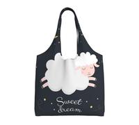 Sweet Dream Print Canvas Tote Bags for Women Reusable Grocery Bag Large Gym Canvas Cloth Pouchportable Shopping Handbag