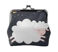 Sweet Dream Print Double Clasp Metal Frame Leather Kiss Lock Change Pouch Wallet for Women with Keys, Small Purses