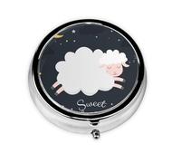 Sweet Dream Print Pill Box for Pocket Round Pill Box 3 Compartment Decorative Portable Travel Pill Holder Tablet Vitamin Organizer Mini Pill Case(2pcs)