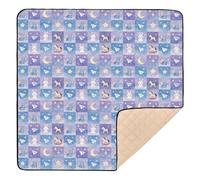 Sweet Dream Space Pattern Cute Foldable Baby Playmat for Indoor Outdoor Lightweight Travel Play Mat for Newborns Babies Infants Toddlers, 50'' x 50''