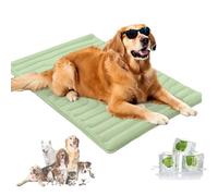 Sweet Dreamed Dog Cooling Mat - Instant Fresh-Touch, Self Cooling Foldable Cool Pad for Dogs, 4Colors 4-Layer Breathable Design with Airy Fiber Fill, for Home, Outdoor & Car Use (Green,M-36 * 23in)