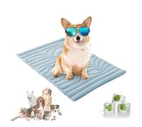 Sweet Dreamed Dog Cooling Mat - Instant Fresh-Touch, Self Cooling Foldable Cool Pad for Dogs, 4Colors 4-Layer Breathable Design with Airy Fiber Fill, for Home, Outdoor & Car Use (Blue,XL-59 * 40in)