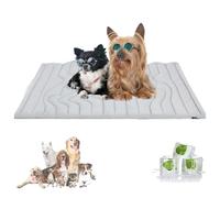 Sweet Dreamed Dog Cooling Mat - Instant Fresh-Touch, Self Cooling Foldable Cool Pad for Dogs, 4Colors 4-Layer Breathable Design with Airy Fiber Fill, for Home, Outdoor & Car Use (Gray,M-36 * 23in)