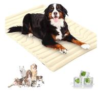 Sweet Dreamed Dog Cooling Mat - Instant Fresh-Touch, Self Cooling Foldable Cool Pad for Dogs, 4Colors 4-Layer Breathable Design with Airy Fiber Fill, for Home, Outdoor & Car Use (Beige,XL-59 * 40in)