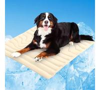 Sweet Dreamed Dog Cooling Mat, Trovepath Nuvica Tempbalance Mat, Pet Cooling Pad for Indoor/Outdoor, Machine Washable Self Cool Bed for Large Dogs (Beige, XL-150 * 101cm)