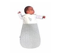 Sweet Dreamers Organic Cotton Baby Sheeping Bag Embroidered Grey Stripe 0-6 Months 2.5 Tog