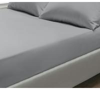 Sweet Dreams 200 Thread Count Percale Cotton Fitted Sheet - Grey - Single