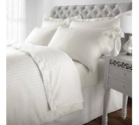 Sweet Dreams 300 Thread Striped Luxury Duvet Cover in Cream | Size: Double Sweet Dreams Cream Double