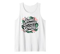 Sweet Dreams Are Made of Greens Funny Vegan Sleepy Salad Pun Tank Top