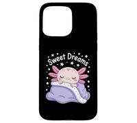 Sweet Dreams Axolotl Kawaii Sleeping Pastel Stars Case for iPhone 15 Pro Max