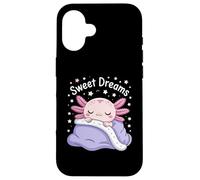 Sweet Dreams Axolotl Kawaii Sleeping Pastel Stars Case for iPhone 16