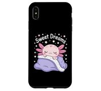 Sweet Dreams Axolotl Kawaii Sleeping Pastel Stars Case for iPhone XS Max