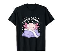 Sweet Dreams Axolotl Kawaii Sleeping Pastel Stars T-Shirt