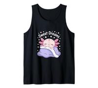 Sweet Dreams Axolotl Kawaii Sleeping Pastel Stars Tank Top