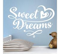 Sweet Dreams Bedroom Wall Sticker Art Stickers Quotes Vinyl Home Decal Quote Room Kid Kitchen Decor Removable Writing Design Dream DIY transfers Inspirational Nursery Decorative Walls Graphics