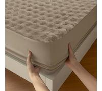 Sweet Dreams Beige Alpine Bubble Faux Fur Fitted Sheet Double