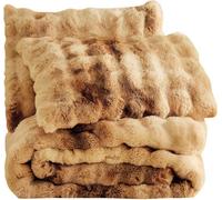 Sweet Dreams Beige Bubble Faux Rabbit Fur Duvet Cover And Pillowcase Set King