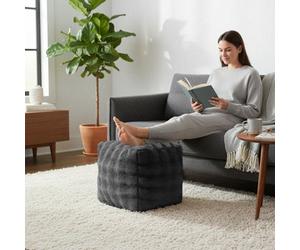 Sweet Dreams Charcoal Alpine Bubble Faux Fur Bean Bag 42Cm X 42Cm