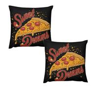 Sweet Dreams Cheese PizzaThrow Pillow Covers Decorative Cushion Cases for Farmhouse 2 Pack