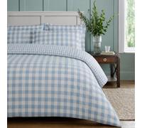 Sweet Dreams Cotton-Rich Single Duvet Cover Set, Gingham Check, Blue