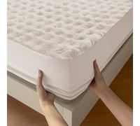 Sweet Dreams Cream Alpine Bubble Faux Fur Fitted Sheet King