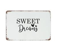 Sweet Dreams Custom Metal Signs Fashion Chic Garage Wall Art Plaques Home Décor Aluminum Tin Signs for Pubs Club Fence Home 8x12 Inch