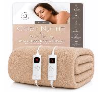 Sweet Dreams Double Size Electric Heated Blanket Mattress Soft Fleece Throw 9 Heat And 9 Timer Settings Dual Controller Washable