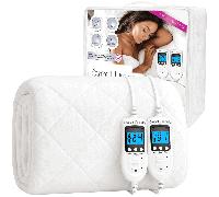 Sweet Dreams Electric Blanket Double Size - Plush Fleece Quilted - 10 Timer & 9 Heat Settings - Overheat Protection