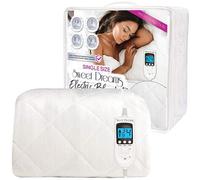 Sweet Dreams Electric Blanket King Size - Plush Fleece Quilted - 10 Timer & 9 Heat Settings - Overheat Protection