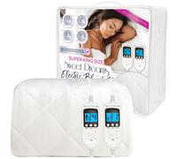 Sweet Dreams Electric Blanket Quilted Super King Bed Size Heated Mattress Cover in White Sweet Dreams White Super King