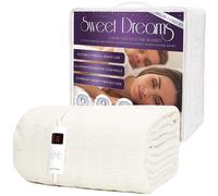 Sweet Dreams Electric Blanket Single Bed Size Fleece Heated Fitted Mattress Cover in White Sweet Dreams White Single