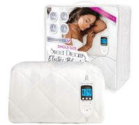 Sweet Dreams Electric Blanket Single Size - Plush Fleece Quilted - 10 Timer & 9 Heat Settings - Overheat Protection