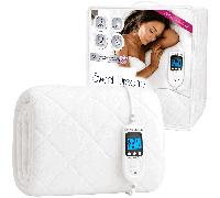 Sweet Dreams Electric Blanket Single Size - Plush Fleece Quilted - 10 Timer & 9 Heat Settings - Overheat Protection