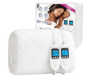 Sweet Dreams Electric Blanket Superking Bed Size 203 x 182 x 40cm, Plush Fleece Quilted, Fitted, Washable, Heated Mattress Cover Underblanket, Dual Control, Prestige (Super King)
