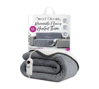 Sweet Dreams Electric Heated Throw Grey Reversible Fleece Blanket 200 X 130cm | Size: 200 X 130 cm Sweet Dreams Grey 200 X 130 cm
