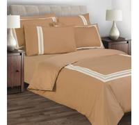 Sweet Dreams Elegant Embroidered Egyptian Cotton Duvet Cover in Tan | Size: Double Sweet Dreams Tan Double