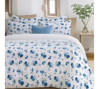 Sweet Dreams Florelle Blue Delicate Floral Printed Duvet Cover And Pillowcase Set Single