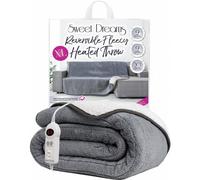 Sweet Dreams Heated Throw Electric Fleece, 9 Heat and 9 Timer Auto Shut Off - Digital Control - Machine Washable