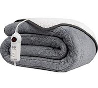 Sweet Dreams Heated Throw Electric Fleece Over Blanket Sofa Bed 200 X 130cm - 9 Heat & 9 Timer Settings, Auto Shut Off, Reversible Design, Digital Control, Machine Washable (Dark/Light Grey)