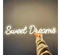 Sweet dreams Home Neon Signs for Wall Decor Neon Wall Art Acrylic LED Lights with Hanging Chain Light Up for Bedroom Decor Man Cave Bar Pub graduate Wedding Party 5V USB Powered Dimmable
