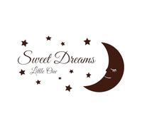 Sweet Dreams Little One Baby Room Wall Decals PVC 30x56.6cm Easy Installation Coffee