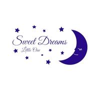 Sweet Dreams Little One Baby Room Wall Stickers Paster Paper 30x56.6cm Self Adhesive DarkBlue