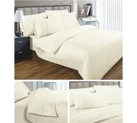 Sweet Dreams Luxurious 330 Thread Count Embroidered Duvet Cover Set With Pillowcases Cream