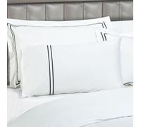 Sweet Dreams Luxurious Egyptian Cotton Embroidered Blue Duvet Cover in White | Size: Standard Pillow Case Sweet Dreams White Standard Pillow Case