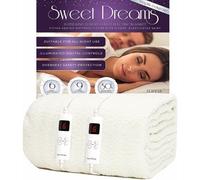 Sweet Dreams Luxury Fleece Electric Blanket Superking Size, Machine Washable Underblanket, Digital Control, Overheat Protection