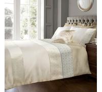 Sweet Dreams Luxury Jacquard Duvet Cover & Pillowcase Set in Cream | Size: Double Sweet Dreams Cream Double