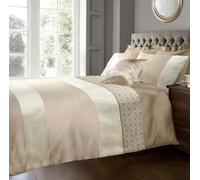 Sweet Dreams Luxury Jacquard Duvet Cover & Pillowcase Set in Tan | Size: Double Sweet Dreams Tan Double