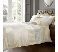 Sweet Dreams Luxury Jacquard Duvet Cover & Pillowcase Set in Cream | Size: Double Sweet Dreams Cream Double