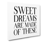 Sweet Dreams Modern Typography Quote Canvas Print | Gallery Wrapped 30mm Frame Wall Art | 20x20 inches | Ready to Hang | Modern Typography Picture | Living Room Bedroom Lounge Office